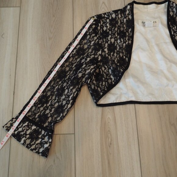 Vintage Y2K Whimsygoth Black Lace Bolero Jacket Sz 8 J.R. NITES Vampirecore - Picture 9 of 9